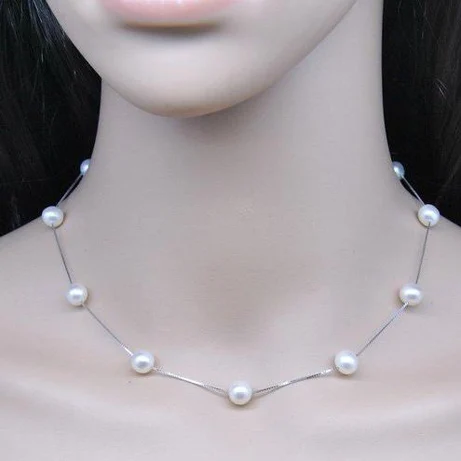 Unique Pearls Jewellery Silver Chain Necklace Wedding Birthday Natural Freshwater Pearl Necklace Fine Jewelry Women Girl Gift
Unique Pearls Jewellery Silver Chain Necklace Wedding Birthday Natural Freshwater Pearl Necklace Fine Jewelry Women Girl Gift