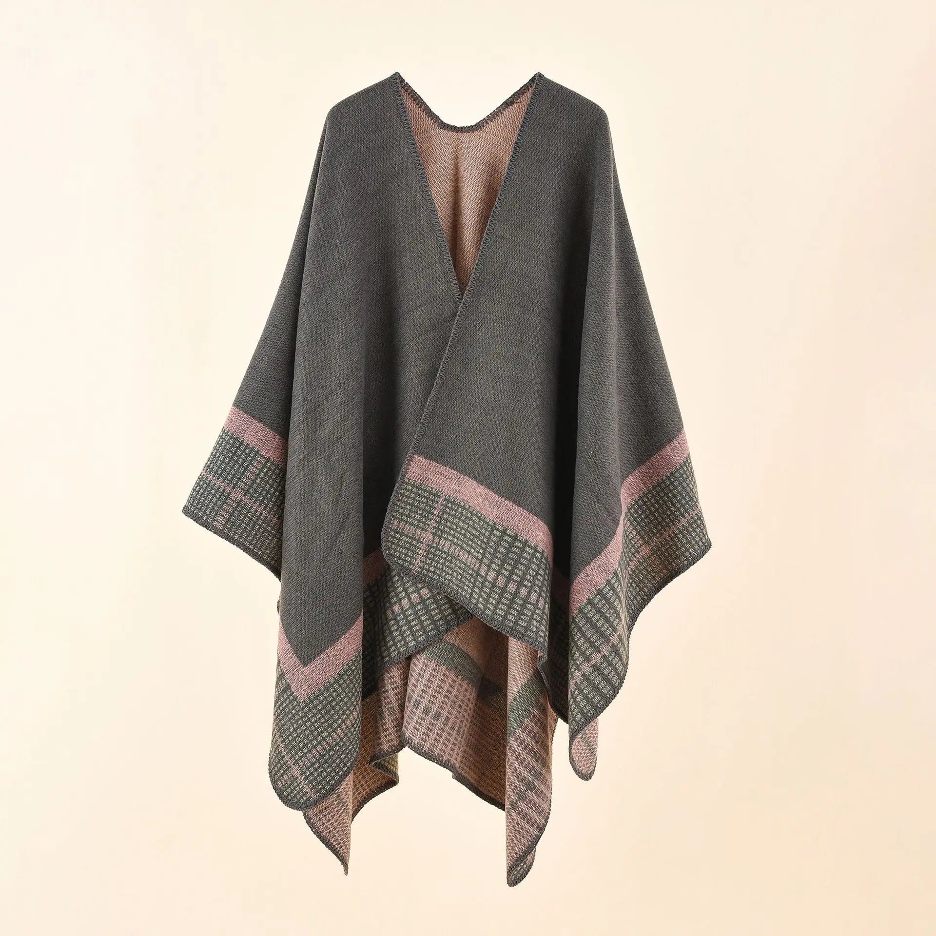 Women's Striped Small Square Imitation Cashmere Acrylic Warm Air Conditioning Shawl Sunscreen Cloak Tourism Cloak Pink
Women's Striped Small Square Imitation Cashmere Acrylic Warm Air Conditioning Shawl Sunscreen Cloak Tourism Cloak Pink