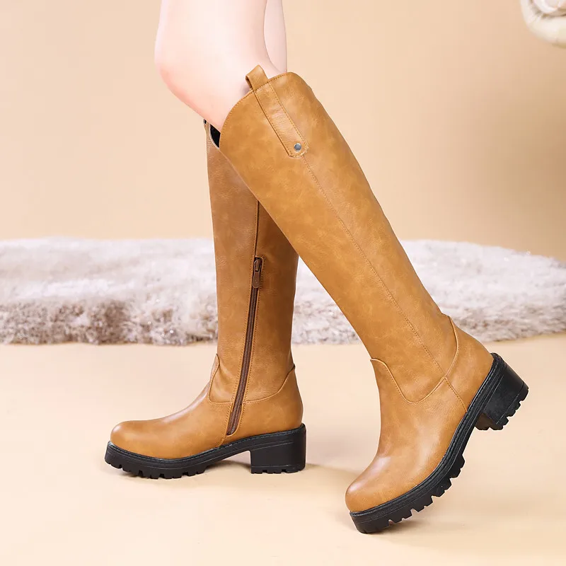YMECHIC Fashion Black Brown Block Heel Winter Boots Women Side Zipper Large Size Ladies High Heels Shoes Woman Knight Boots 2024
YMECHIC Fashion Black Brown Block Heel Winter Boots Women Side Zipper Large Size Ladies High Heels Shoes Woman Knight Boots 2024