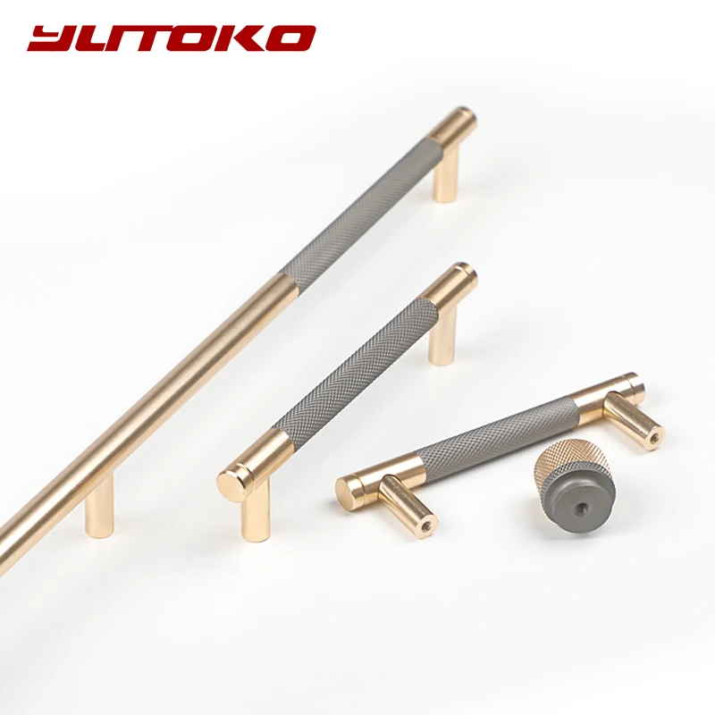YUTOKO Brass Furniture Handles Modern Knurling Gray Gold Pulls Wardrobe Dresser Cupboard Cabinet Drawer Shoe Box Knobs
YUTOKO Brass Furniture Handles Modern Knurling Gray Gold Pulls Wardrobe Dresser Cupboard Cabinet Drawer Shoe Box Knobs