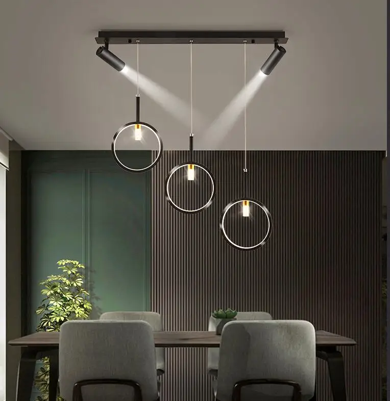 Led dining room chandelier modern simple single three head dining table bar creative personality spotlight living room lamp
Led dining room chandelier modern simple single three head dining table bar creative personality spotlight living room lamp