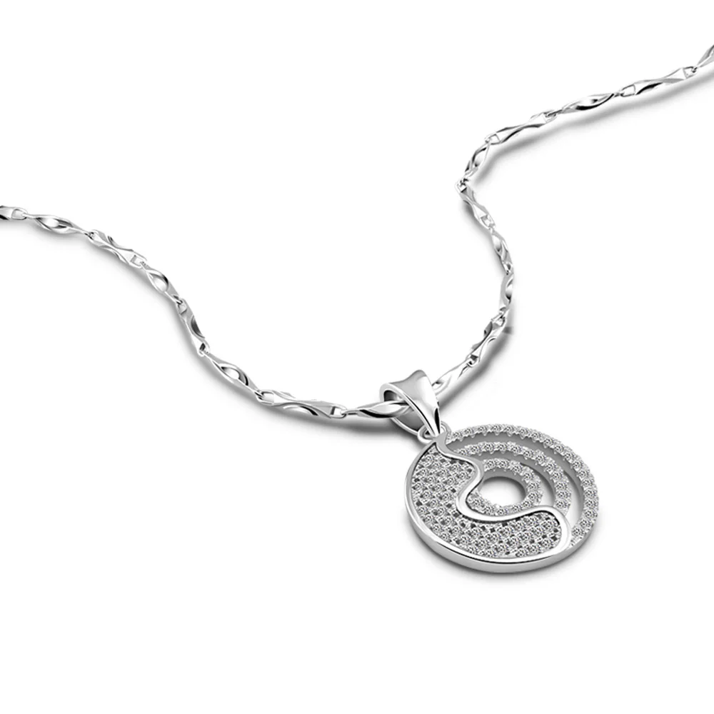 925 Sterling Silver Circular Zircon Necklace Round Pendant Wedding Romantic I Love You Necklace for Women Girl Friend Lady Gifts
925 Sterling Silver Circular Zircon Necklace Round Pendant Wedding Romantic I Love You Necklace for Women Girl Friend Lady Gifts
