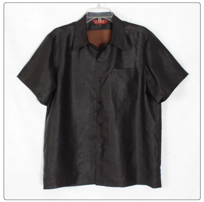 New arrival pure gambiered Guangdong silk men short-sleeve pocket shirt, 100% silk male turn down collar business casual shirt
New arrival pure gambiered Guangdong silk men short-sleeve pocket shirt, 100% silk male turn down collar business casual shirt