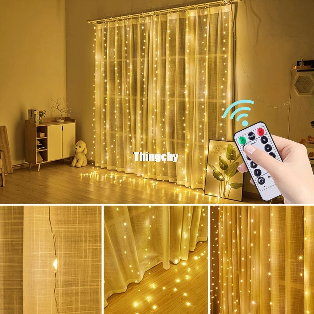 3x2M Remote Led Curtain String Lights Christmas Fairy Lights USB Led Garland for Window Home Outdoor Wedding Party Garden Decor
3x2M Remote Led Curtain String Lights Christmas Fairy Lights USB Led Garland for Window Home Outdoor Wedding Party Garden Decor