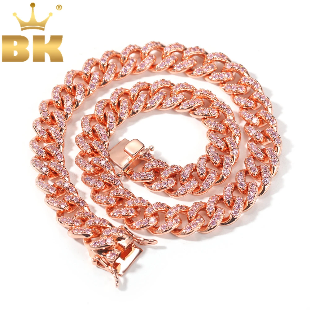 THE BLING KING 12mm Miami Cuban Link Chain Iced Out Pink Cubic Zircon Luxury Necklaces Fashion Hiphop Jewelry
THE BLING KING 12mm Miami Cuban Link Chain Iced Out Pink Cubic Zircon Luxury Necklaces Fashion Hiphop Jewelry