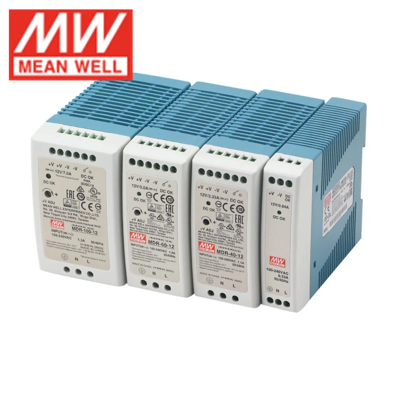 Mean Well MDR Series MDR-10 20 40 60 100 Single Output Industrial DIN Rail Power Supply 5V 12 15 24 48V AC to DC Power Supply
Mean Well MDR Series MDR-10 20 40 60 100 Single Output Industrial DIN Rail Power Supply 5V 12 15 24 48V AC to DC Power Supply