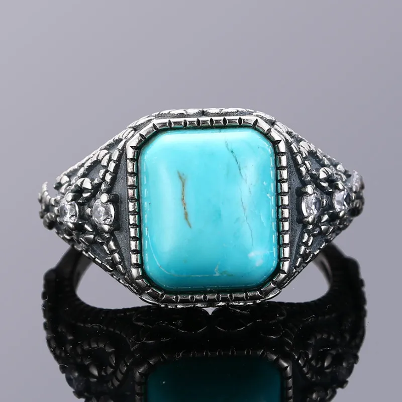 Multicolor Large Rectangular 10 * 12MM Turquoise Ring Female Engagement Wedding Party Jewelry Vintage Fine Jewelry
Multicolor Large Rectangular 10 * 12MM Turquoise Ring Female Engagement Wedding Party Jewelry Vintage Fine Jewelry