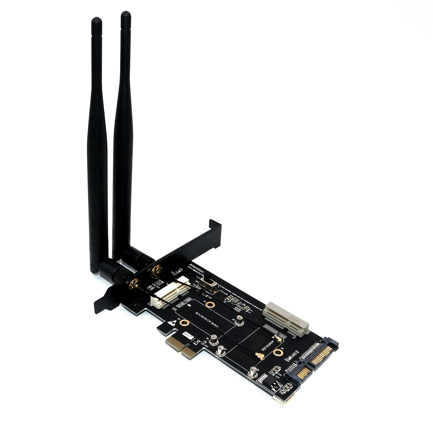 PCI-E WiFi Adapter Mini PCI-E to PCI-E Network Card mSATA SSD to SATA 2.5 Adapter with SIM Card Slot for 3G/4G/LTE Wi Fi Adapter
PCI-E WiFi Adapter Mini PCI-E to PCI-E Network Card mSATA SSD to SATA 2.5 Adapter with SIM Card Slot for 3G/4G/LTE Wi Fi Adapter