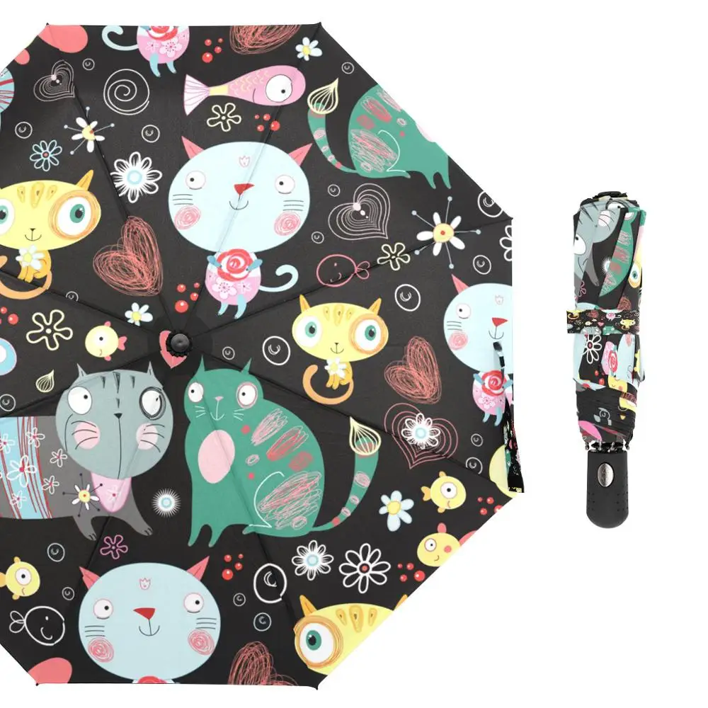 Складной зонт с милыми мультяшными кошками, женские зонты от дождя, инновационный сверхлегкий автоматический зонт на заказ для мужчин и детей
Складной зонт с милыми мультяшными кошками, женские зонты от дождя, инновационный сверхлегкий автоматический зонт на заказ для мужчин и детей