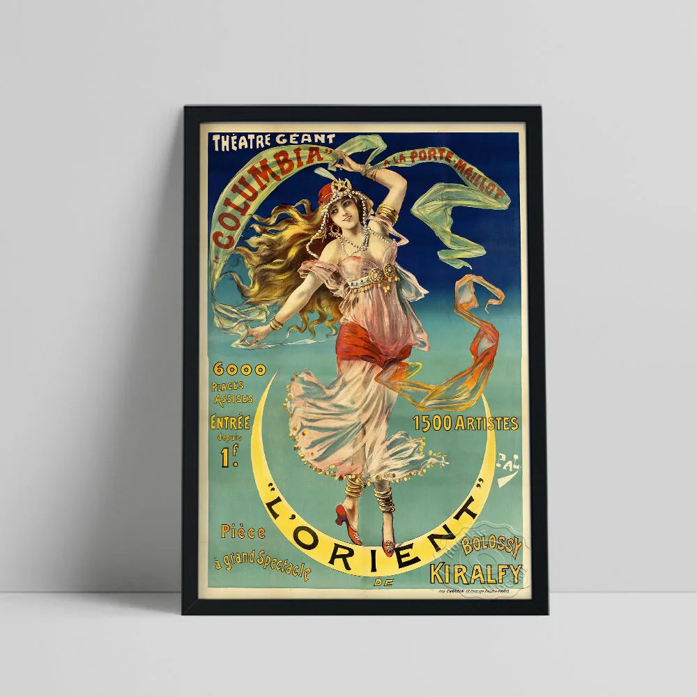 French 1890-1910 Circusvaudeville Poster, L'Orient Dancer Canvas Painting, Vintage Beautiful Girl Dance Wall Picture Home Decor
French 1890-1910 Circusvaudeville Poster, L'Orient Dancer Canvas Painting, Vintage Beautiful Girl Dance Wall Picture Home Decor
