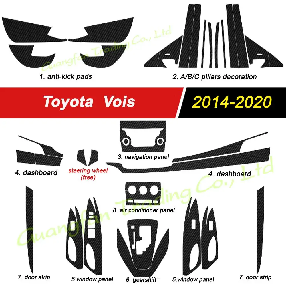 Наклейки 3D/5D из углеродного волокна для стайлинга автомобиля Toyota увидеть 2014-2020
Наклейки 3D/5D из углеродного волокна для стайлинга автомобиля Toyota увидеть 2014-2020