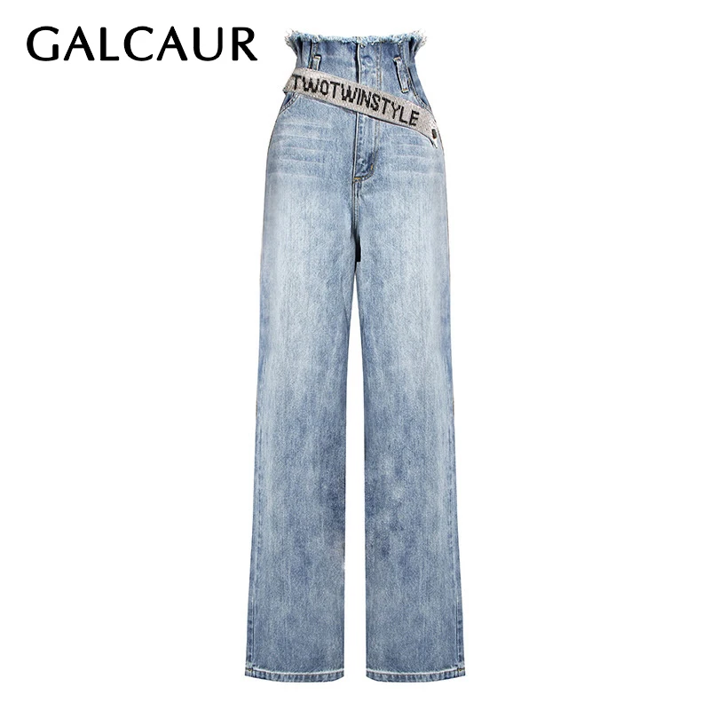 GALCAUR Denim Women's Trouser High Waist Pockets Loose Casual Large Size Long Wide Leg Pants Female Fashion 2020 Summer New
GALCAUR Denim Women's Trouser High Waist Pockets Loose Casual Large Size Long Wide Leg Pants Female Fashion 2020 Summer New