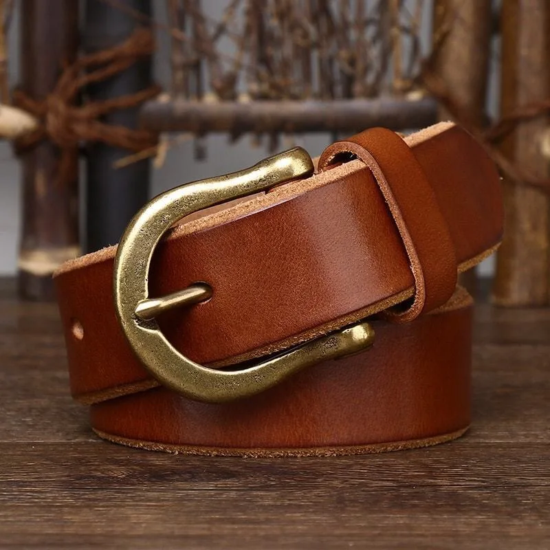 Classic Retro Style Pure Copper Horseshoe Buckle No Interlayer Thicken Cowhide Men's Belt 100% Genuine Leather Jeans Soft Belt
Classic Retro Style Pure Copper Horseshoe Buckle No Interlayer Thicken Cowhide Men's Belt 100% Genuine Leather Jeans Soft Belt