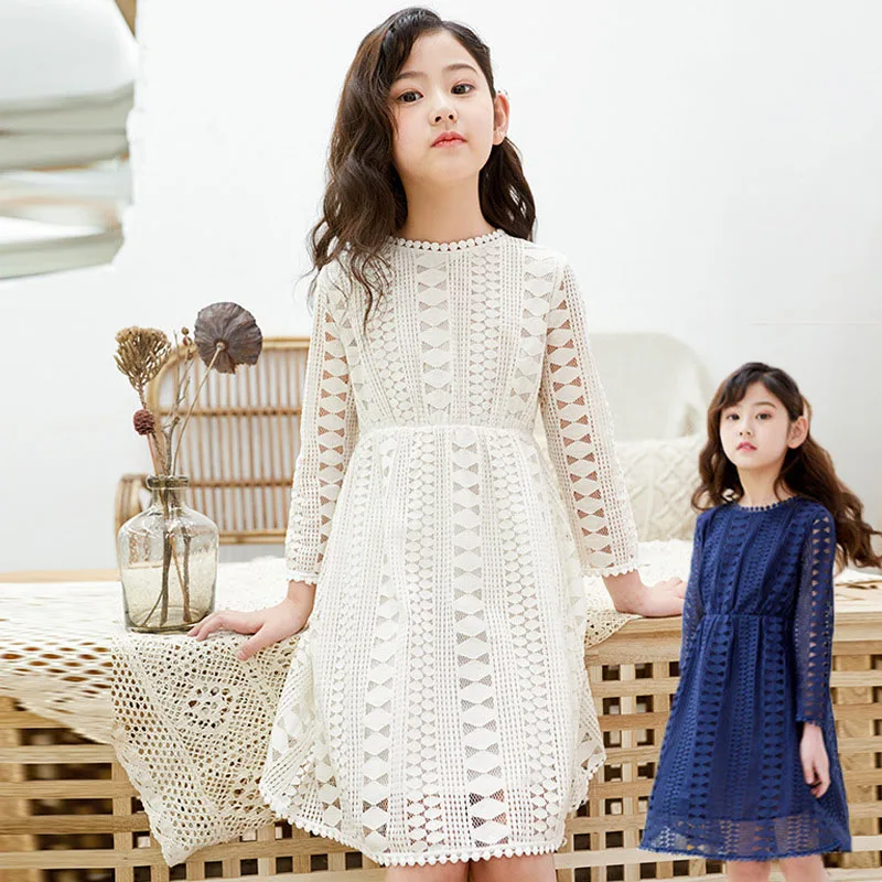 2023 Lace Teenage Dresses Girls White Blue Wedding Party Dress For Kids Long Sleeve Children Clothing Spring Autumn Summer Cute
2023 Lace Teenage Dresses Girls White Blue Wedding Party Dress For Kids Long Sleeve Children Clothing Spring Autumn Summer Cute