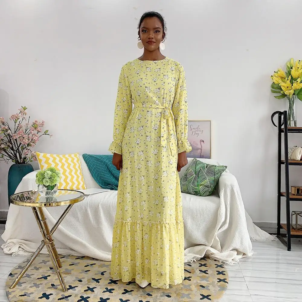 Abaya Dubai American Clothing Muslim Fashion Caftan Dress Little flowers with abayas for women has a waist tie
Abaya Dubai American Clothing Muslim Fashion Caftan Dress Little flowers with abayas for women has a waist tie