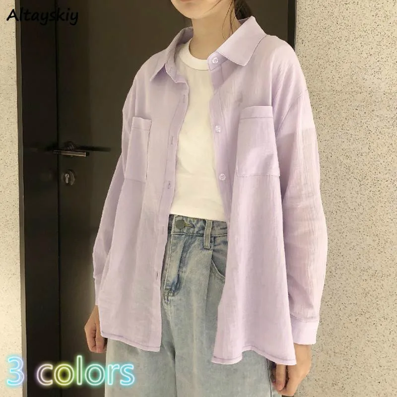 Blouse Women Lovely Chic Purple Summer Sun-proof Womens Tops and Blouses Casual All-match Simple Korean Fashion Teens Blusas New
Blouse Women Lovely Chic Purple Summer Sun-proof Womens Tops and Blouses Casual All-match Simple Korean Fashion Teens Blusas New