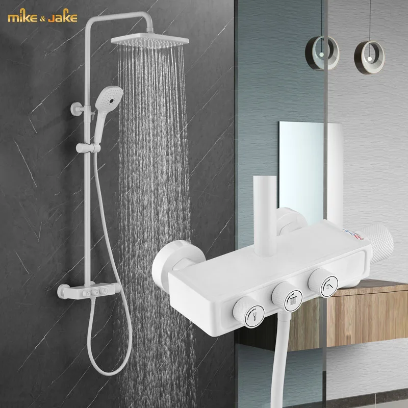 Pure white shower mixer matte white bath shower rainfall shower mixer set white shower tap bath hot and cold mixer
Pure white shower mixer matte white bath shower rainfall shower mixer set white shower tap bath hot and cold mixer