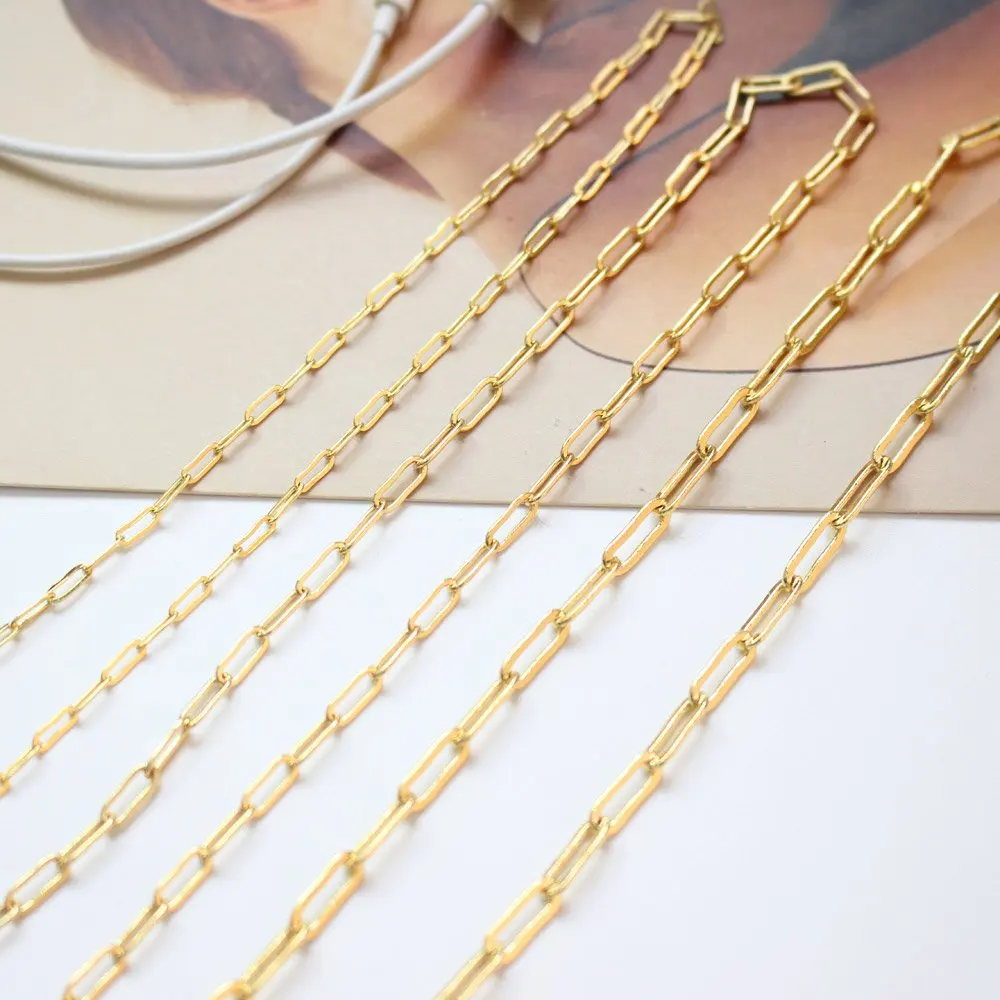 18K Gold Plated Oval Chain DIY Hand Made Copper Necklace Jewelry Findings Making Supplies Bracelet Components Accessories
18K Gold Plated Oval Chain DIY Hand Made Copper Necklace Jewelry Findings Making Supplies Bracelet Components Accessories