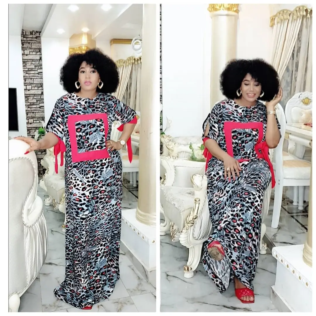 African Woman Dress Leopard Printing Knitted Polyester O-neck Short Sleeve Plus Size Elegant Stretch Long Dress
African Woman Dress Leopard Printing Knitted Polyester O-neck Short Sleeve Plus Size Elegant Stretch Long Dress