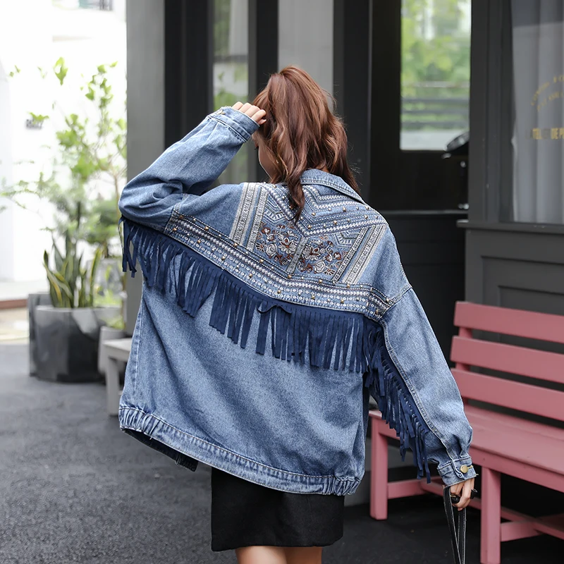 BLLOCUE 2019 Spring Autumn Streetwear Loose Short Tassel Cowboy Coat Women Female Casual Denim Jackets Jeans Coats Outwear
BLLOCUE 2019 Spring Autumn Streetwear Loose Short Tassel Cowboy Coat Women Female Casual Denim Jackets Jeans Coats Outwear