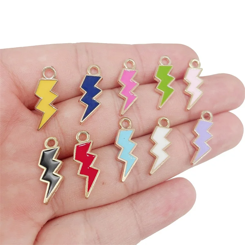 20pcs Multicolor Lightning Alloy Pendant Accessories Cute Enamel Charm for Women's Earrings Bracelets Jewelry Making Supplies
20pcs Multicolor Lightning Alloy Pendant Accessories Cute Enamel Charm for Women's Earrings Bracelets Jewelry Making Supplies