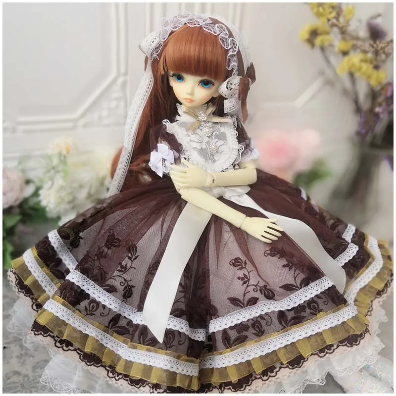 Doll clothes bjd doll brown lace dress + hairband for 1/4 BJD SD MDD doll clothes lace dress Lolita cappuccino
Doll clothes bjd doll brown lace dress + hairband for 1/4 BJD SD MDD doll clothes lace dress Lolita cappuccino