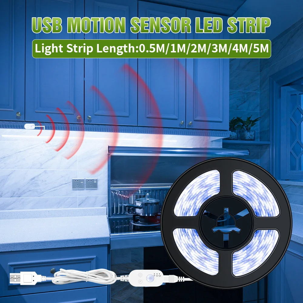 PIR LED Motion Sensor Light Strip Wardrobe Bed Wall Lamp USB 5V Lamp LED TV Backlight Waterproof For Closet Stairs Kitchen 2835
PIR LED Motion Sensor Light Strip Wardrobe Bed Wall Lamp USB 5V Lamp LED TV Backlight Waterproof For Closet Stairs Kitchen 2835