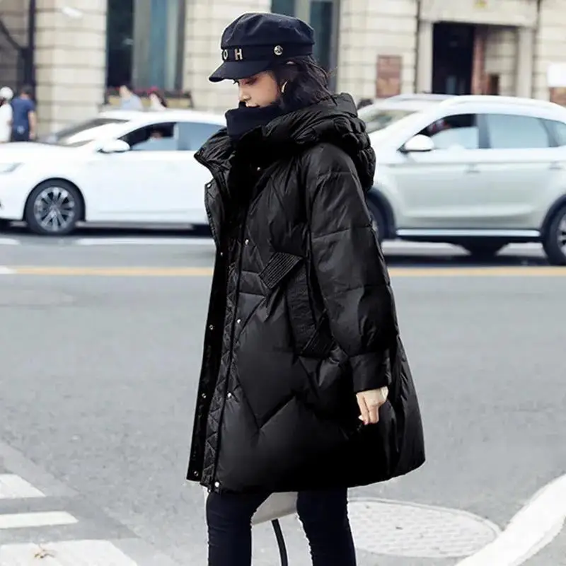 Women's Hooded Down Jacket New White Duck Down Mid-length Stand-up Collar Winter Thick Coat Commuter Jacket Women KJ478
Women's Hooded Down Jacket New White Duck Down Mid-length Stand-up Collar Winter Thick Coat Commuter Jacket Women KJ478