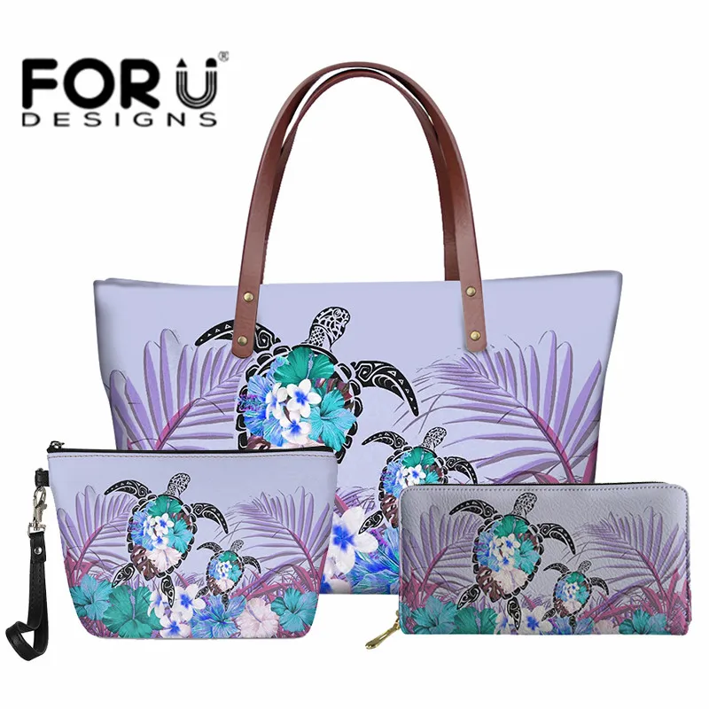 Polynesian Tribal Turtle Handbag Bag for Women Palm Tree Leaf with Flower Pattern Totes Office Shoulder Purse Set 3 Piece Set
Polynesian Tribal Turtle Handbag Bag for Women Palm Tree Leaf with Flower Pattern Totes Office Shoulder Purse Set 3 Piece Set
