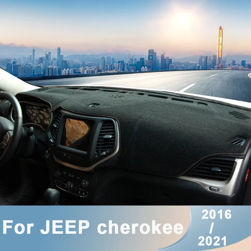 Для Jeep Cherokee 2016 2017 2018 2019 2020 2021 коврики для приборной панели автомобиля, защитные аксессуары для защиты от УФ-лучей
Для Jeep Cherokee 2016 2017 2018 2019 2020 2021 коврики для приборной панели автомобиля, защитные аксессуары для защиты от УФ-лучей