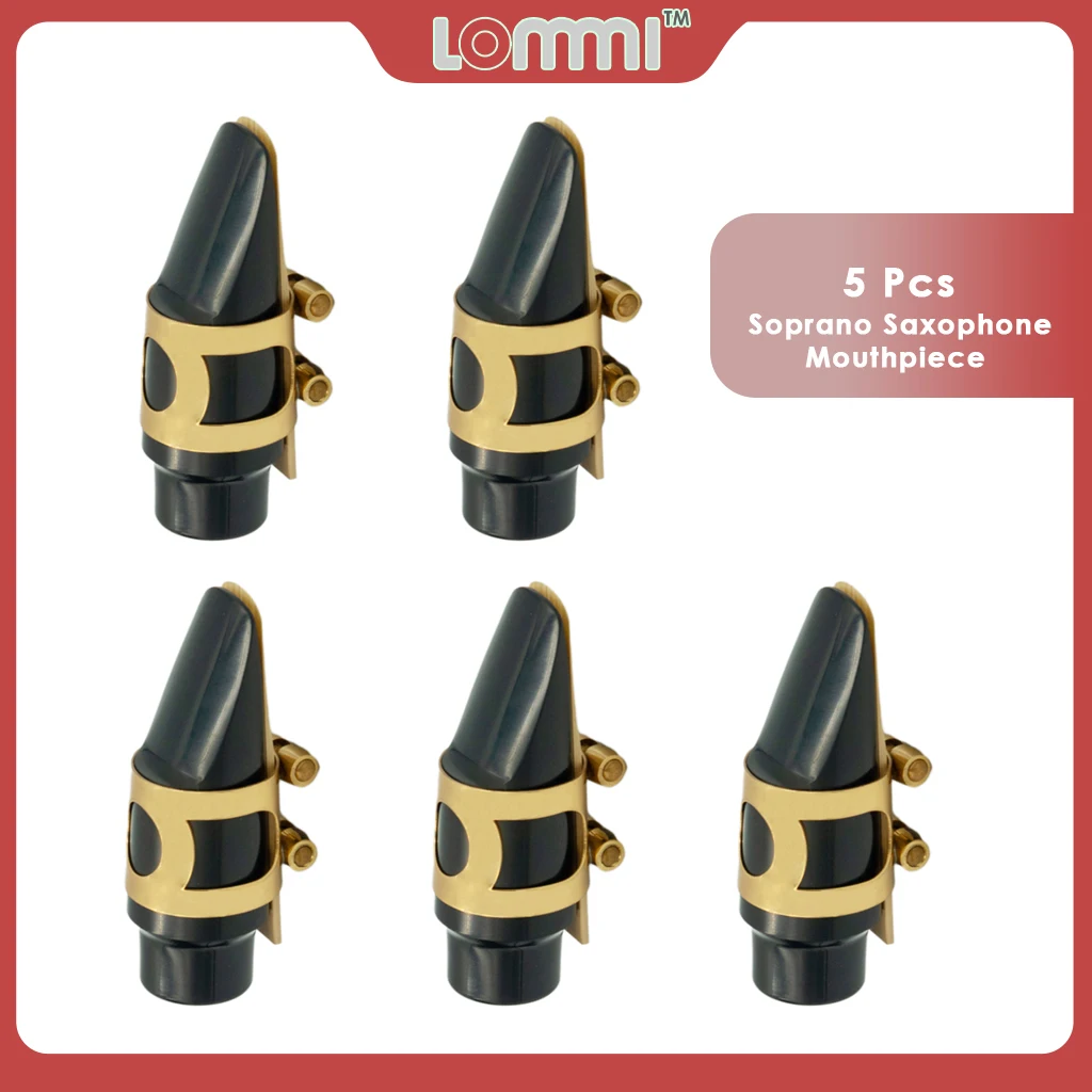 LOMMI 5 Pcs Bakelite Soprano Saxophone Mouthpiece Black w/ Metal Ligature And Cap For Treble Saxophone Parts Accessories
LOMMI 5 Pcs Bakelite Soprano Saxophone Mouthpiece Black w/ Metal Ligature And Cap For Treble Saxophone Parts Accessories