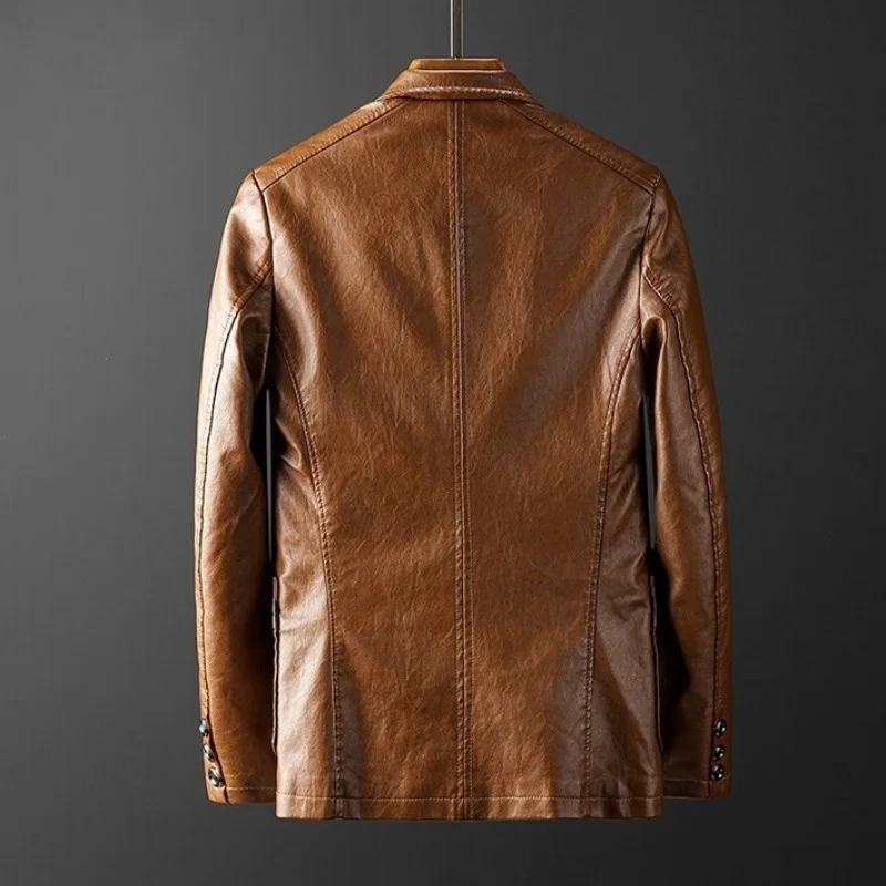 Leather Pu jackets Mens Tops Slim Fit Suit Coat Fashion Motorcycle Jacket Male Vintage Single Breasted Suits Casual Outerwear
Leather Pu jackets Mens Tops Slim Fit Suit Coat Fashion Motorcycle Jacket Male Vintage Single Breasted Suits Casual Outerwear