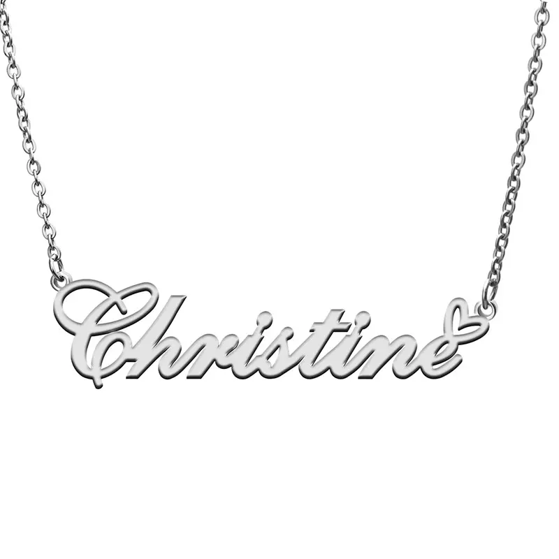 Gold Plated Stainless Steel Christine Name Necklace with Heart Personalized Pendant Nameplate Mother Jewelry Gift
Gold Plated Stainless Steel Christine Name Necklace with Heart Personalized Pendant Nameplate Mother Jewelry Gift