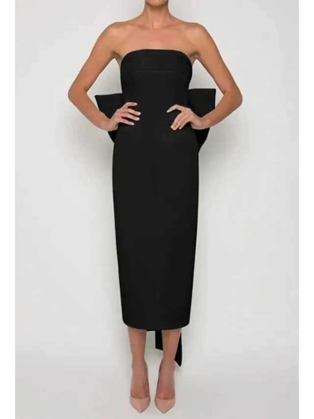 2025 Sexy Engagement Evening Dresses with Bow Strapless Tea Length Prom Party Gown Robe De Soiree New
2025 Sexy Engagement Evening Dresses with Bow Strapless Tea Length Prom Party Gown Robe De Soiree New