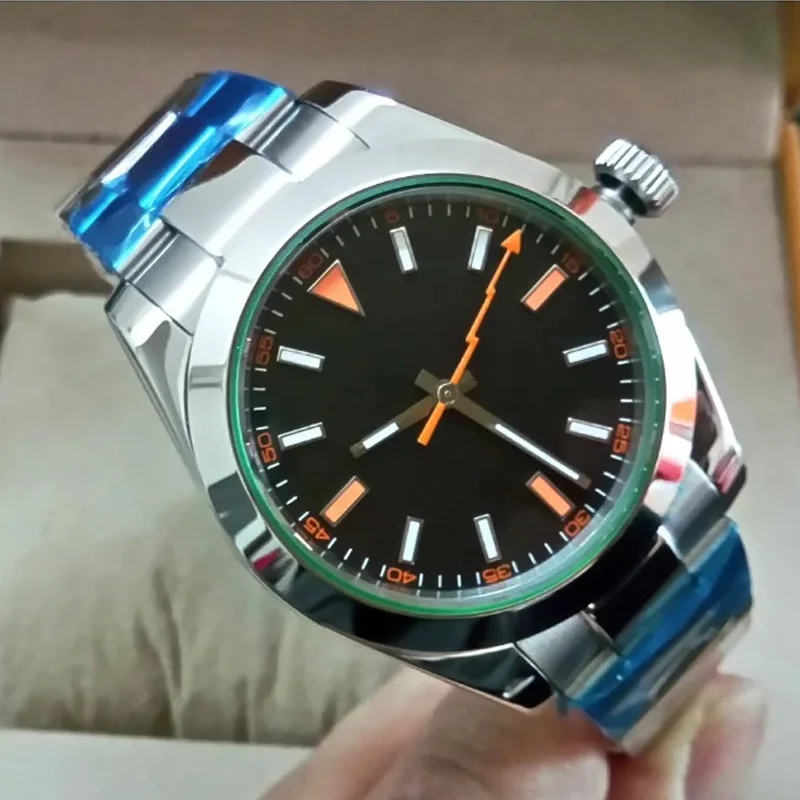 New Parnis 40mm Silver Case Automatic Sterile Sapphire Crystal Men's Watch 316L Stainless Steel Luminous Mechanical Men Watches
New Parnis 40mm Silver Case Automatic Sterile Sapphire Crystal Men's Watch 316L Stainless Steel Luminous Mechanical Men Watches
