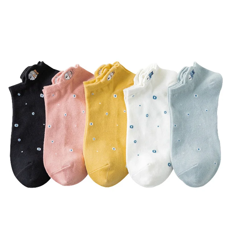 Cartoon Animals Female Socks Solid Color Embroidery Cotton Women's Boat Socks Girls Female Ankle Socks Shallow Mouth Socks
Cartoon Animals Female Socks Solid Color Embroidery Cotton Women's Boat Socks Girls Female Ankle Socks Shallow Mouth Socks
