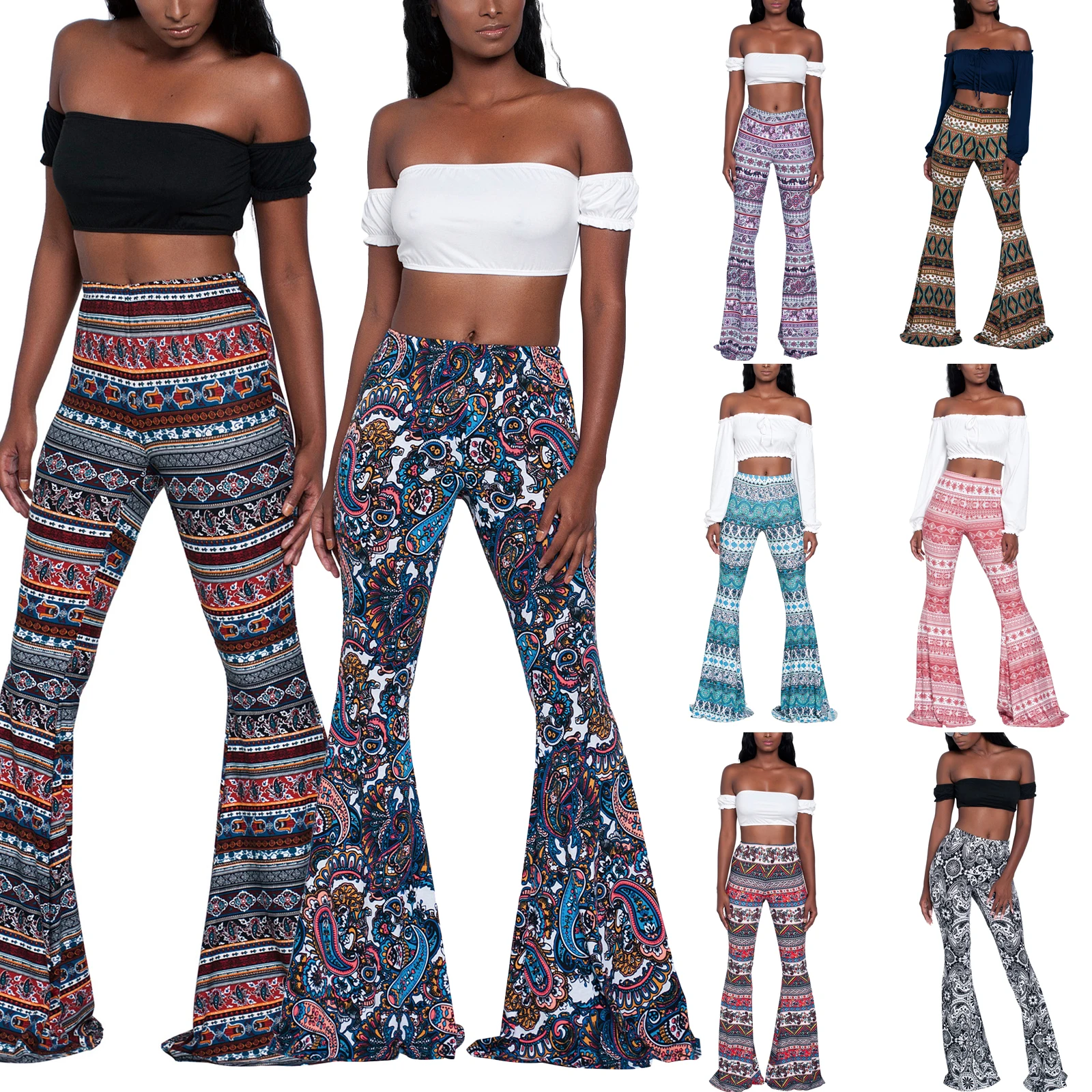 Summer New Women High-Waist Stretch-Print Trousers Wide-Leg Loose-Fitting Trousers Sexy Flared Pants Bottom Casual Leggings
Summer New Women High-Waist Stretch-Print Trousers Wide-Leg Loose-Fitting Trousers Sexy Flared Pants Bottom Casual Leggings