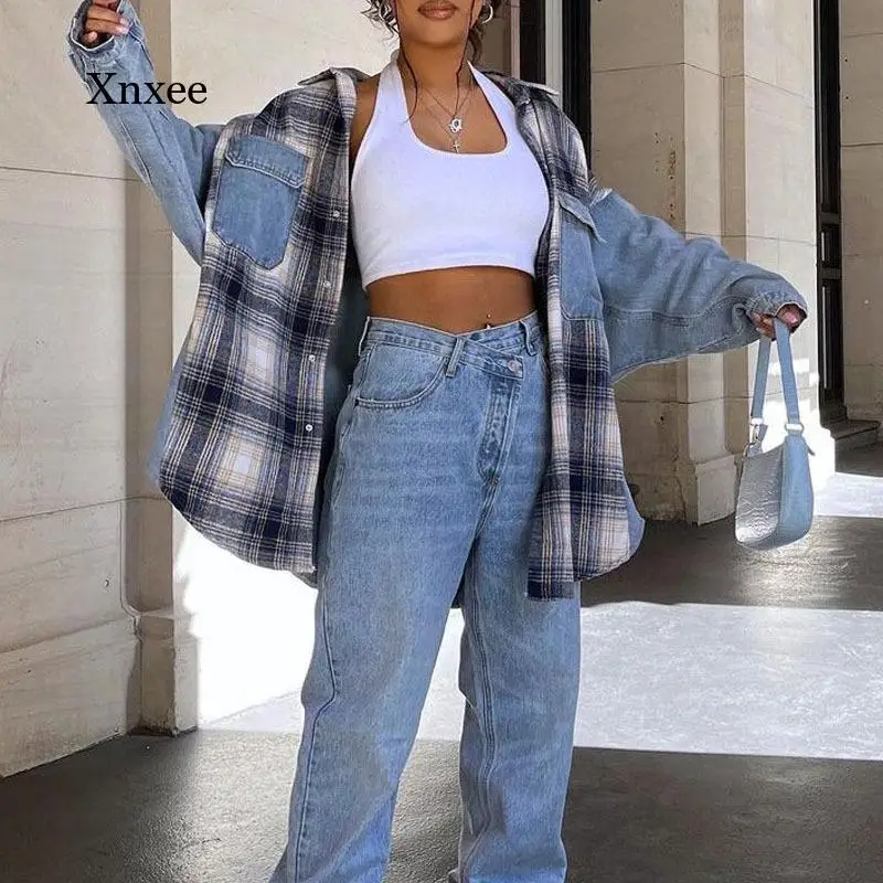 New Casual Denim Jacket Lapel Denim Pocket Plaid Stitching Fashion Stitching Coat Jacket
New Casual Denim Jacket Lapel Denim Pocket Plaid Stitching Fashion Stitching Coat Jacket