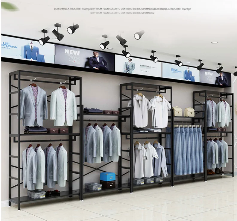 Clothing store display stand floor-to-ceiling double-layer hanger for men and women's clothing store shelves display cabinet iro
Clothing store display stand floor-to-ceiling double-layer hanger for men and women's clothing store shelves display cabinet iro