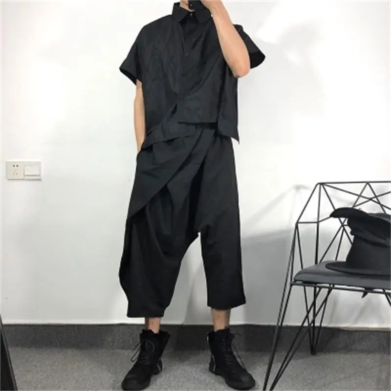 Original fashion male summer new designers irregular short-sleeved shirts dark wind personality short thin shirt trend
Original fashion male summer new designers irregular short-sleeved shirts dark wind personality short thin shirt trend