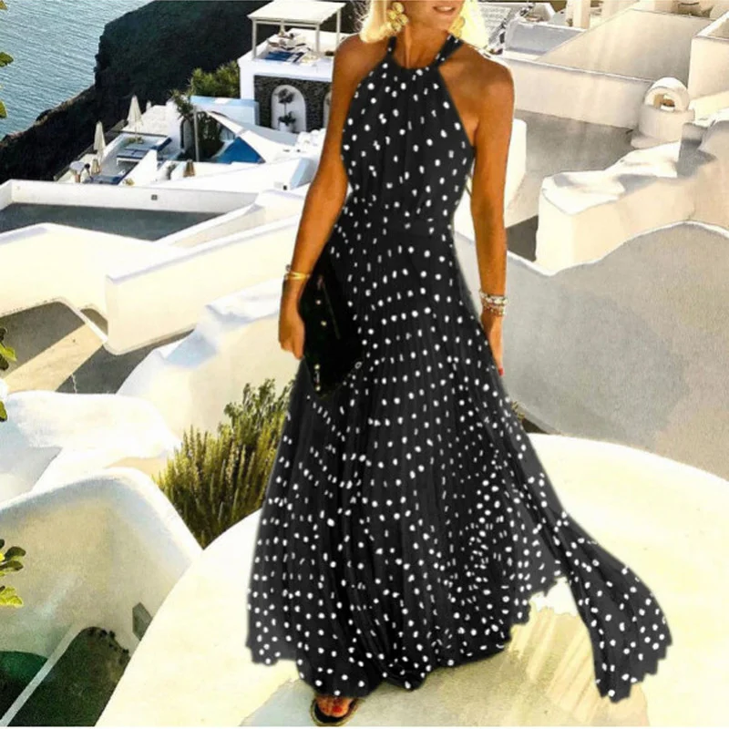 Sleeveless Pleated Maxi Boho Dress Summer Elegant Vintage Print Lady Beach Party Dress Women Sexy Halter O-Neck Long Dress 2023
Sleeveless Pleated Maxi Boho Dress Summer Elegant Vintage Print Lady Beach Party Dress Women Sexy Halter O-Neck Long Dress 2023