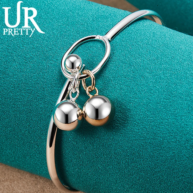 URPRETTY 925 Sterling Silver Smooth Round Ball Hanging Ball Bangle Bracelet For Women Wedding Engagement Party Jewelry
URPRETTY 925 Sterling Silver Smooth Round Ball Hanging Ball Bangle Bracelet For Women Wedding Engagement Party Jewelry