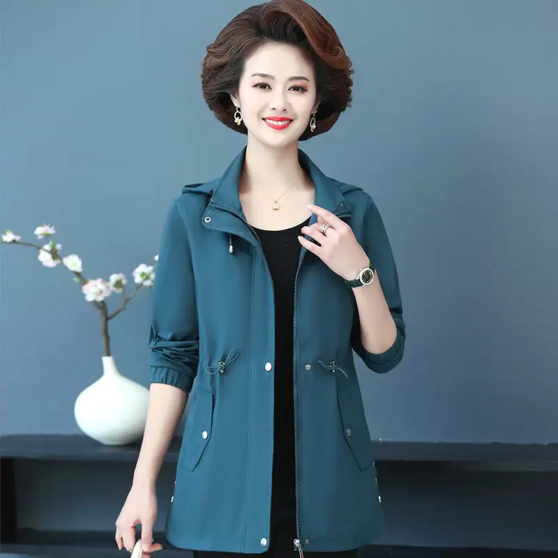 Mother Spring Autumn Windbreaker Jacket Thin Section Hooded Coat Middle-Aged Elderly Women's Large Size5XL Female Outwear A63
Mother Spring Autumn Windbreaker Jacket Thin Section Hooded Coat Middle-Aged Elderly Women's Large Size5XL Female Outwear A63