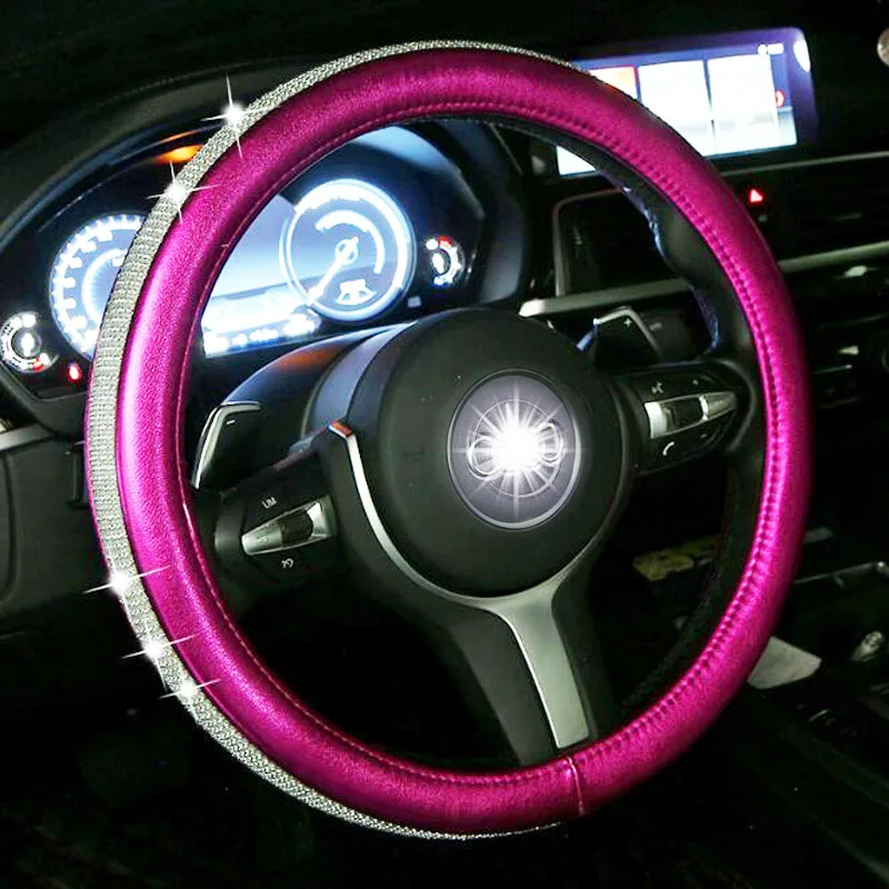 PU Leather Colorful Car Steering Wheel Covers Universal Car Handlebar Cover Luxury Diamond Rhinestone Auto Interior Accessories
PU Leather Colorful Car Steering Wheel Covers Universal Car Handlebar Cover Luxury Diamond Rhinestone Auto Interior Accessories