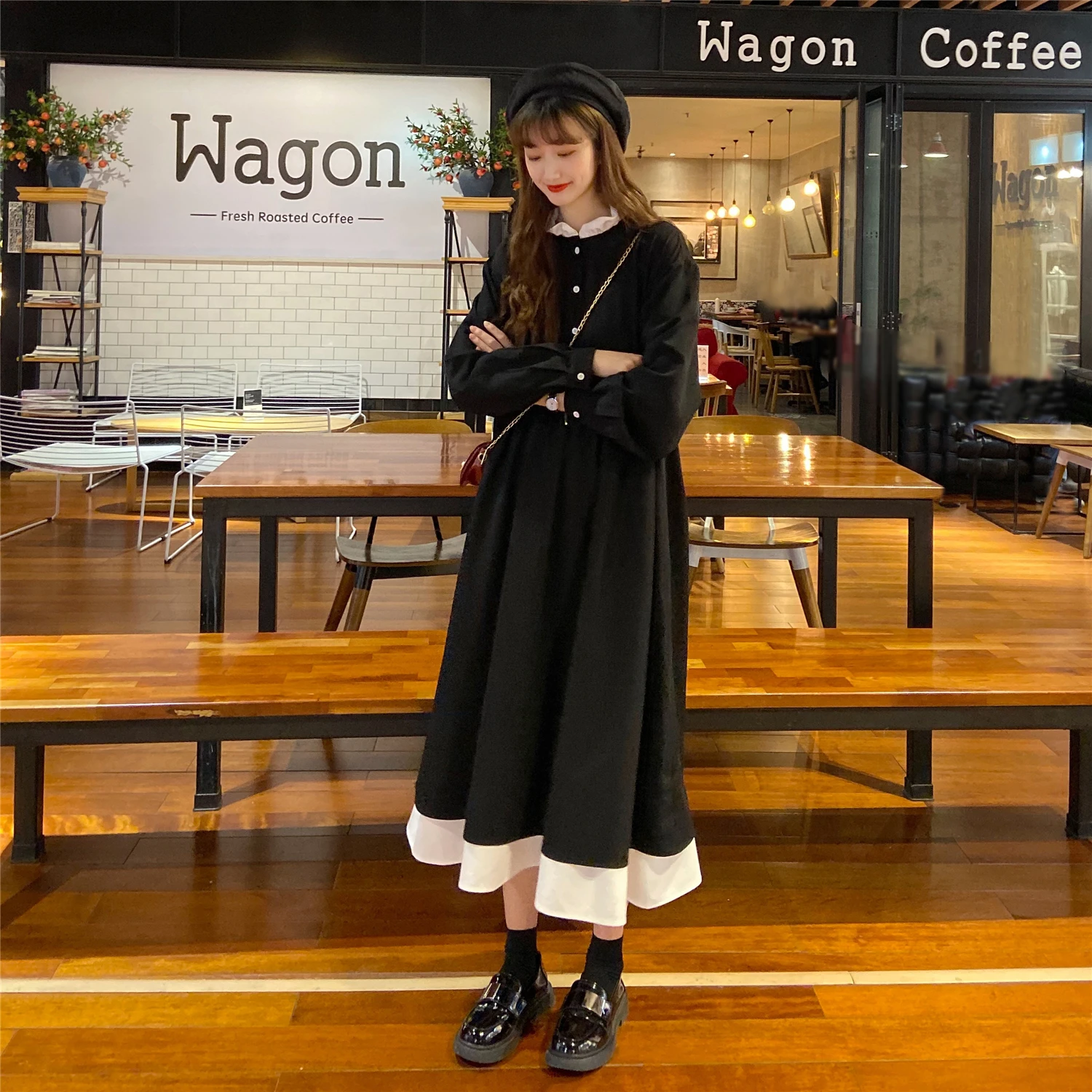 2020 New Autumn Clothes College Wind Fall Long Elegant Black Dress Autumn and Winter kawaii clothing sweet lolita dress
2020 New Autumn Clothes College Wind Fall Long Elegant Black Dress Autumn and Winter kawaii clothing sweet lolita dress