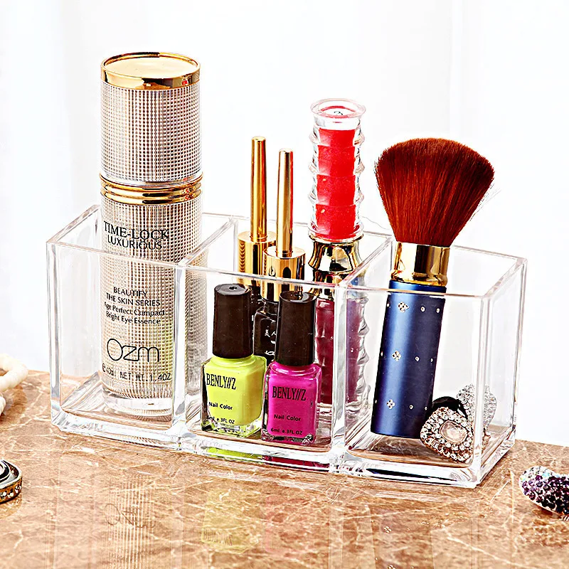 3 Grids Clear Acrylic Makeup Organizer Cosmetic Holder Makeup Tools Storage Box Brushes Eyebrow Pencils Keychains Accessory Case
3 Grids Clear Acrylic Makeup Organizer Cosmetic Holder Makeup Tools Storage Box Brushes Eyebrow Pencils Keychains Accessory Case