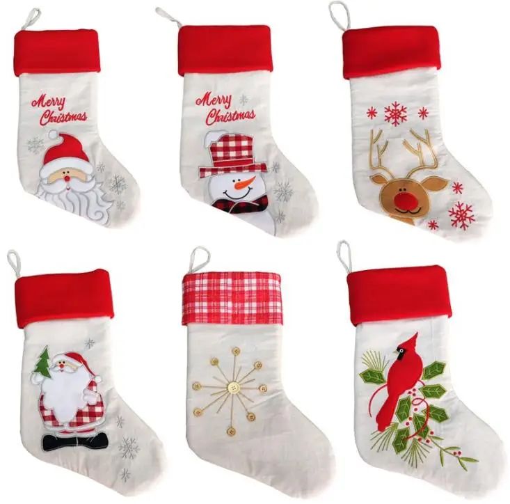 Christmas Santa Claus Socks Snowman Gift Bag Embroidery Xmas Stocking Tree Hanging Decoration For Party Decor Ornaments SN3732
Christmas Santa Claus Socks Snowman Gift Bag Embroidery Xmas Stocking Tree Hanging Decoration For Party Decor Ornaments SN3732