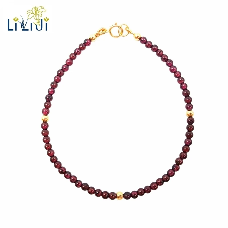Lii Ji Natural AAA Red Garnet 3-4mm Beads 925 sterling silver Gold Color Fashion Gemstone Anklet Women Gift
Lii Ji Natural AAA Red Garnet 3-4mm Beads 925 sterling silver Gold Color Fashion Gemstone Anklet Women Gift