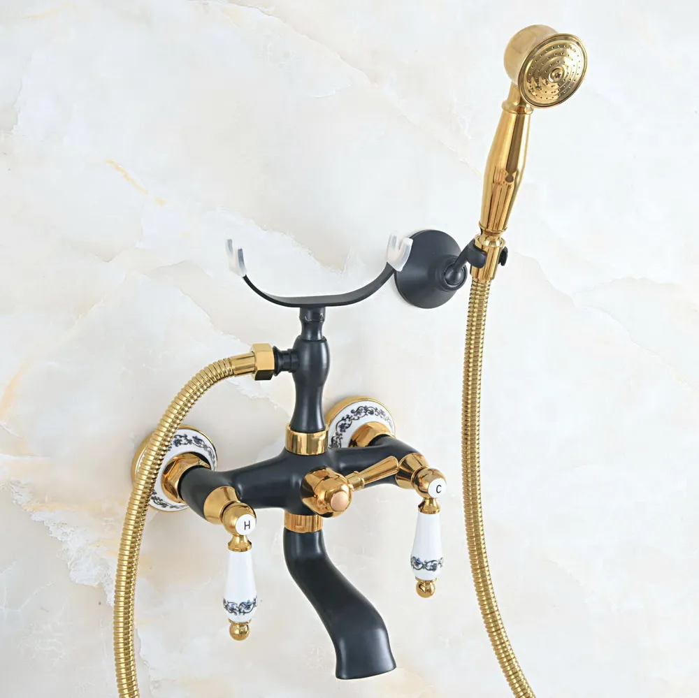 Bathtub Faucets Wall Mounted Black Gold Bathtub Faucet With Hand Shower Bathroom Bath Shower Faucets zna572
Bathtub Faucets Wall Mounted Black Gold Bathtub Faucet With Hand Shower Bathroom Bath Shower Faucets zna572