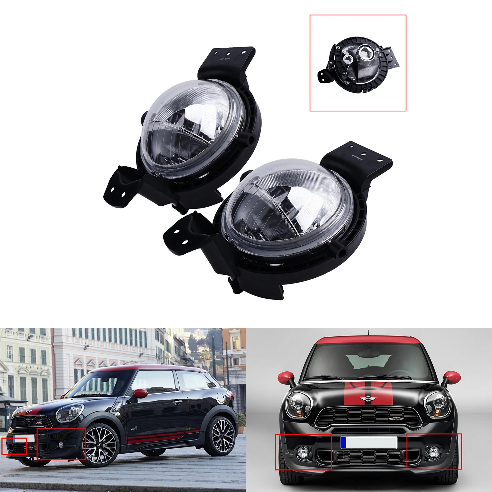 ANGRONG 2X Right & Left Front Bumper Fog Light No Bulbs For Mini Countryman R60 R61 2010-16
ANGRONG 2X Right & Left Front Bumper Fog Light No Bulbs For Mini Countryman R60 R61 2010-16